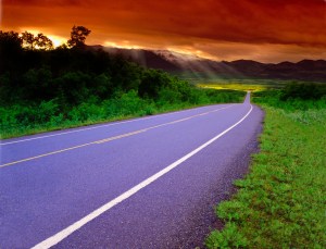 Country Road On Cloudy Day